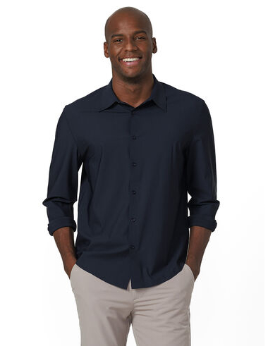 imagem de Camisa Manga Longa Malha Ultra Tech Azul Marinho