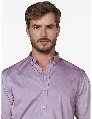 imagem de Camisa Manga Longa Oxford Span II Bordeaux