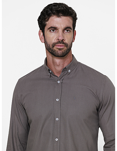 imagem de Camisa Manga Longa Oxford Trakai  Grafite