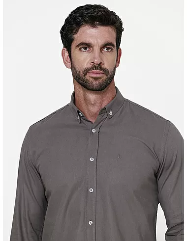 imagem de Camisa Manga Longa Oxford Trakai  Grafite