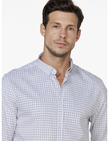 imagem de Camisa Manga Longa Oxford Xd Caen Branco/Cz/Marinho
