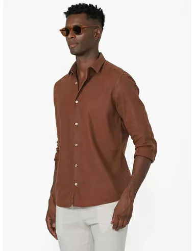 imagem de Camisa Manga Longa Pure Linen Marrom