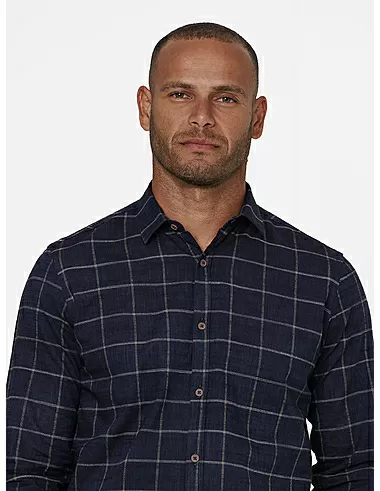 imagem de Camisa Manga Longa Slub Calais  Marinho/Khaki