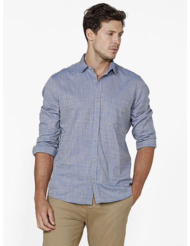 imagem de Camisa Manga Longa Slub Landes Azul