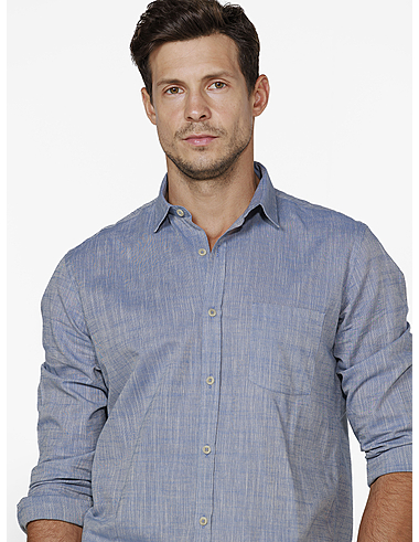 imagem de Camisa Manga Longa Slub Landes Azul