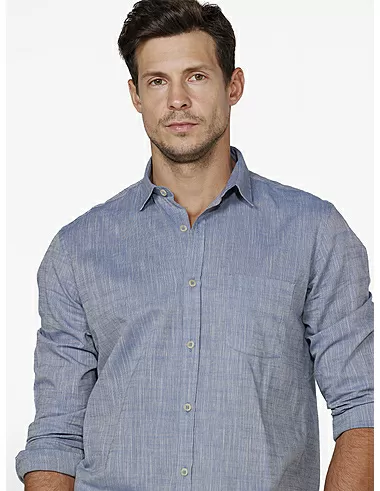 imagem de Camisa Manga Longa Slub Landes Azul