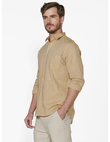 imagem de Camisa Manga Longa Slub Landes Caramelo