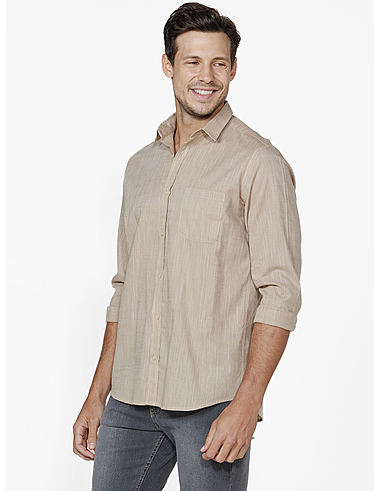 imagem de Camisa Manga Longa Slub Landes Khaki 