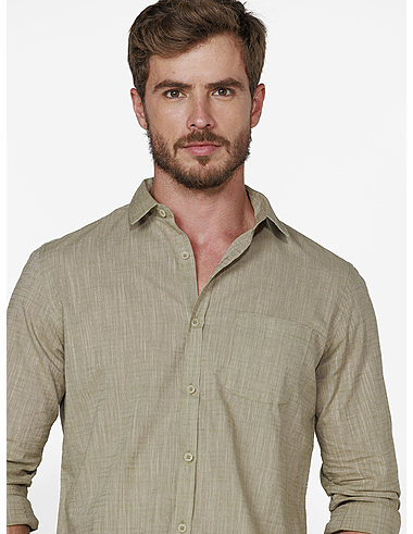 imagem de Camisa Manga Longa Slub Landes Verde
