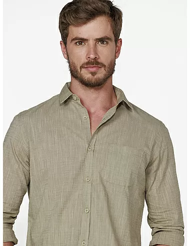 imagem de Camisa Manga Longa Slub Landes Verde