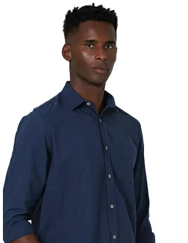 imagem de Camisa Manga Longa Slub Martimo Azul Marinho