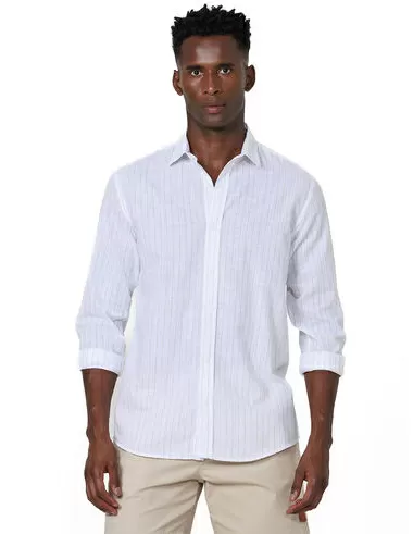 imagem de Camisa Manga Longa Slub Stripes