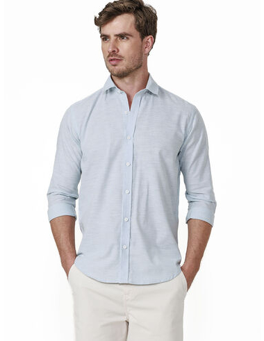 imagem de Camisa Manga Longa Slub Suncoast Azul Claro