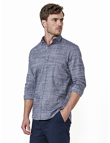 imagem de Camisa Manga Longa Slub Trama Indigo