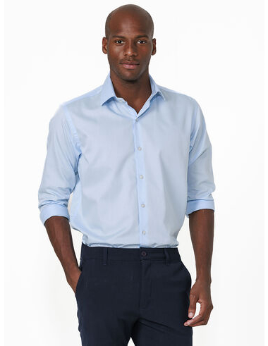 imagem de Camisa Manga Longa Social Dobby Atlas Azul Claro