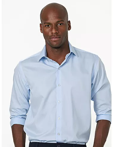 imagem de Camisa Manga Longa Social Dobby Atlas Azul Claro