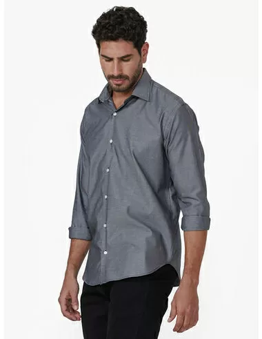 imagem de Camisa Manga Longa Social Dobby Matter Preto