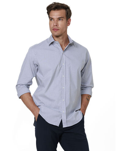 imagem de Camisa Manga Longa Social FT Link Span Cinza Claro