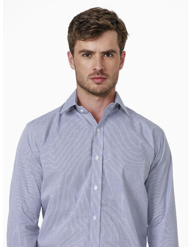 imagem de Camisa Manga Longa Social Prisma Branco/Az.Marinho