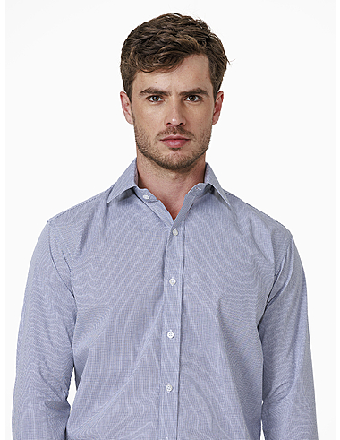 imagem de Camisa Manga Longa Social Prisma Branco/Az.Marinho