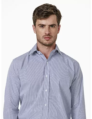 imagem de Camisa Manga Longa Social Prisma Branco/Az.Marinho