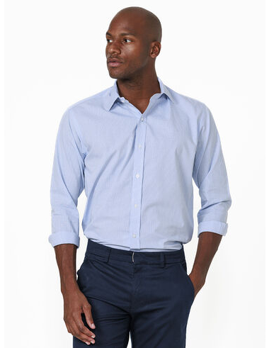 imagem de Camisa Manga Longa Social Prisma Branco/ Azul