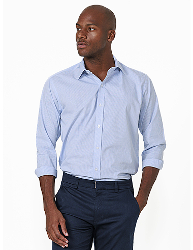 imagem de Camisa Manga Longa Social Prisma Branco/ Azul