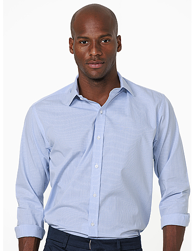 imagem de Camisa Manga Longa Social Prisma Branco/ Azul