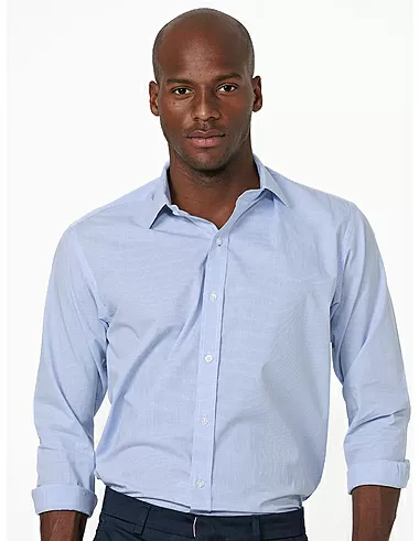 imagem de Camisa Manga Longa Social Prisma Branco/ Azul