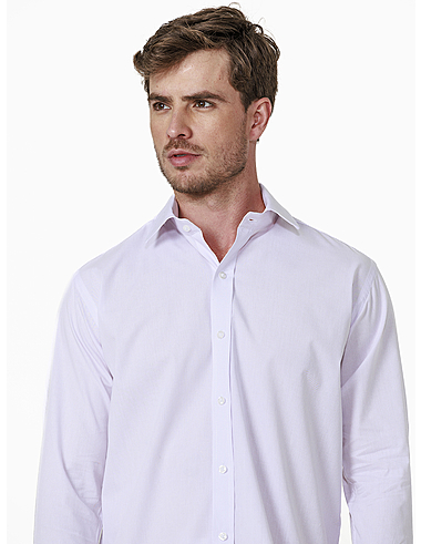imagem de Camisa Manga Longa Social Prisma Branco/Rosa