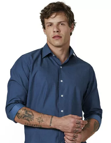 imagem de Camisa Manga Longa Social Taylor Azul Índigo