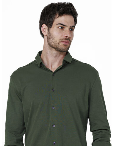 imagem de Camisa Manga Longa Suedine Verde Militar