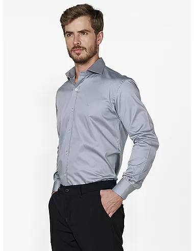 imagem de Camisa Manga Longa Tricoline Frankfurt Cinza