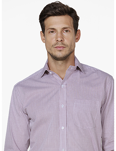 imagem de Camisa Manga Longa Tricoline Gotemburgo Branco/Vinho