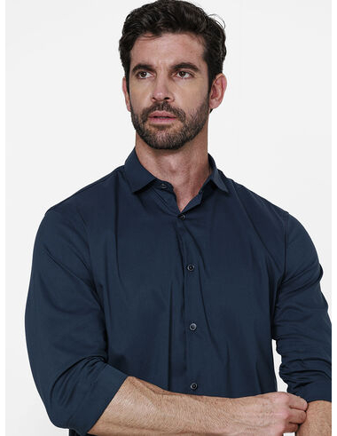 imagem de Camisa Manga Longa Tricoline Urbane Azul Marinho