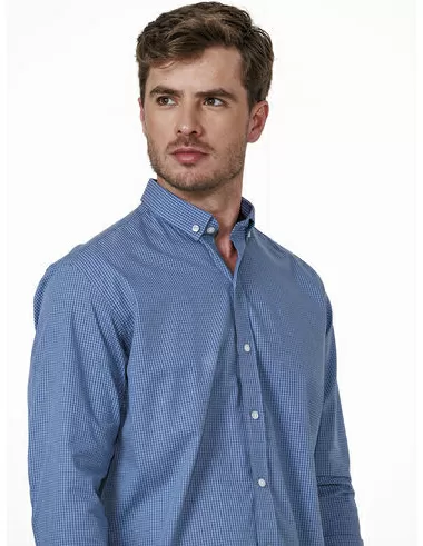 imagem de Camisa Manga Longa Work Grid  Azul/Marinho