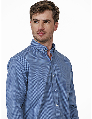 imagem de Camisa Manga Longa Work Grid  Azul/Marinho