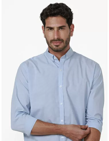 imagem de Camisa Manga Longa Work Grid Mini Branco/ Azul