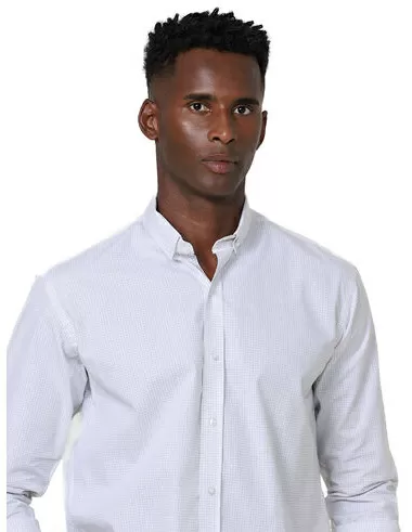 imagem de Camisa Manga Longa Work Gridline Branco/Verde