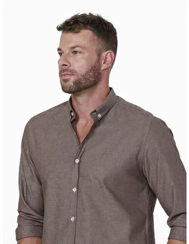 imagem de Camisa Manga Longa Work Oxford Brest Marrom