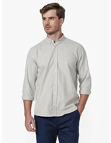 imagem de Camisa Manga Longa Work Oxford LT Off White/ Verde