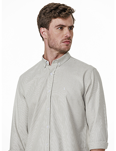 imagem de Camisa Manga Longa Work Oxford LT Off White/ Verde