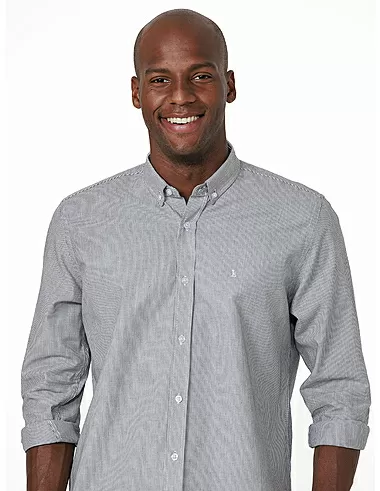 imagem de Camisa Manga Longa Work Oxford LT Preto/Off White