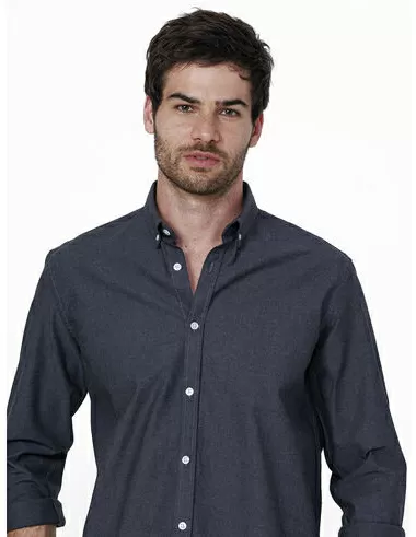 imagem de Camisa Manga Longa Work Oxford Melange Grafite