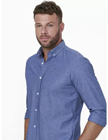 imagem de Camisa Manga Longa Work Oxford Melange Índigo