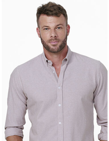 imagem de Camisa Manga Longa Work Oxford Melange Khaki