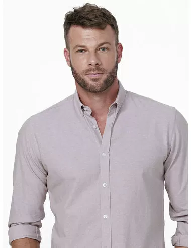 imagem de Camisa Manga Longa Work Oxford Melange Khaki