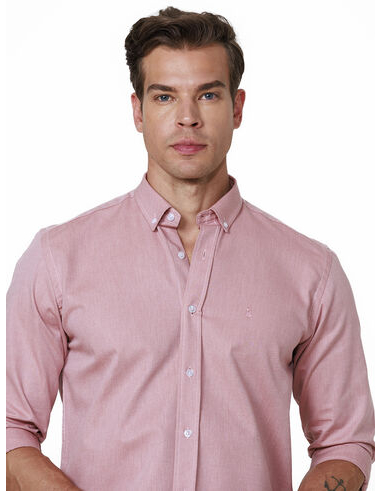 imagem de Camisa Manga Longa Work Oxford Mono Rosa