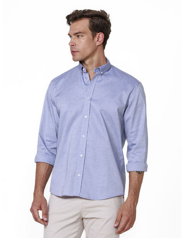 imagem de Camisa Manga Longa Work Oxford Span Índigo