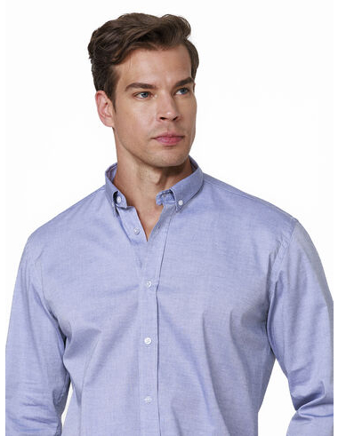 imagem de Camisa Manga Longa Work Oxford Span Índigo